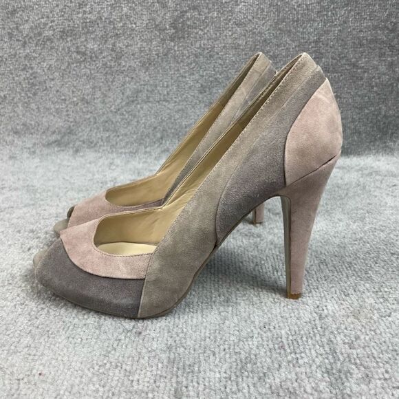 Nine West Panout Brown Suede Open Toe Pump Heels Women’s Size 9 - Picture 3 of 7